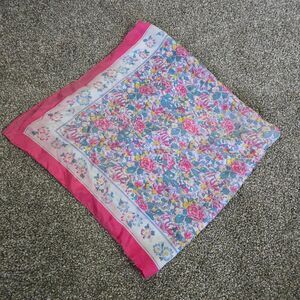 Floral Pastel Vintage Style Colorful Square Hair Scarf Handkerchief Bandana